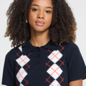 Polo en maille imprimé losanges