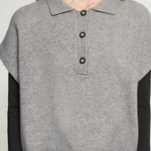 Pull manches courtes gris
