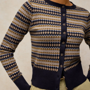 Gilet boutonné en coton à motifs