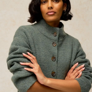 Cardigan boutonné vert
