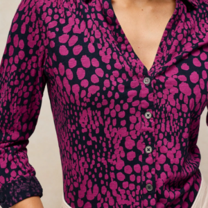 Chemisier 100% coton imprimé rose