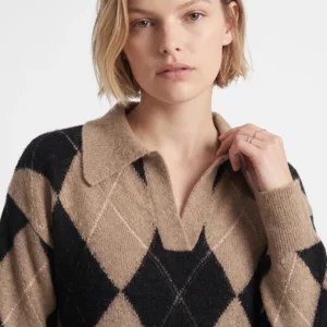 Pull motifs jacquard mohair et laine
