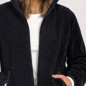 Veste en peluche bleu marine