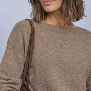 Pull col bateau taupe