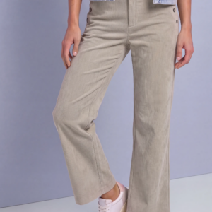 Pantalon en velours à boutons beige
