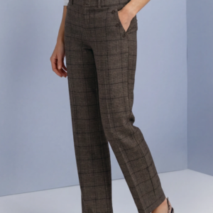 Pantalon à carreaux coupe droite