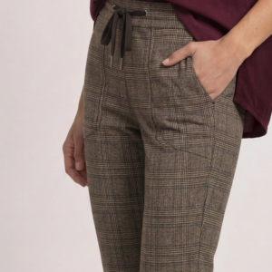Pantalon coupe droite à carreaux
