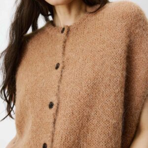 Cardigan oversize 50% laine et alpaga camel