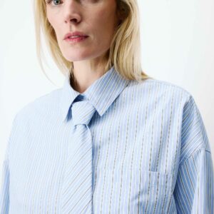 Chemise rayée oversize à cravate amovible