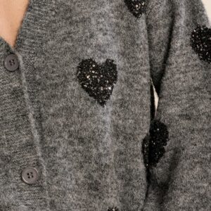 Cardigan à motifs cœurs