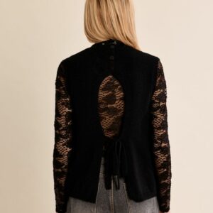 Pull sans manches noir dos nu