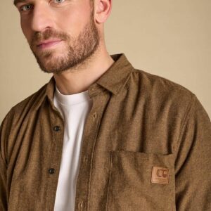 Chemise coton doux marron