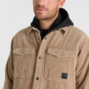 Parka en velours beige