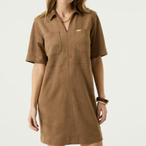 Robe en daim camel