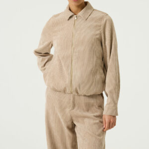 Bomber en velours beige