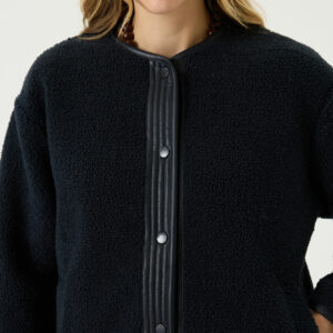 Veste en teddy bleu marine