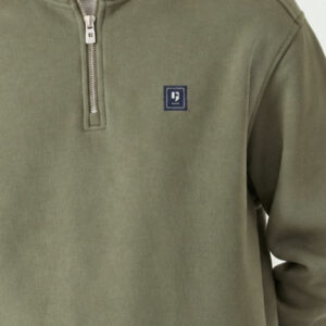 Pull col cheminé zippé vert