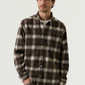 Chemise à carreaux marron