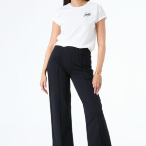 Pantalon en jersey avec couture noir