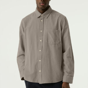 Chemise en velours fin taupe